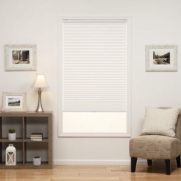DEZ Furnishings QDWT270480 Store Plissé Sans Cordon Filtrant la Lumière, 27l x 48h Pouces, Blanc