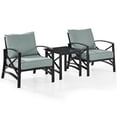 thumbnail image 1 of Crosley Furniture Kaplan 3Pc Fabric Conversation Set in Oil Bronze/Mist Green, 1 of 11