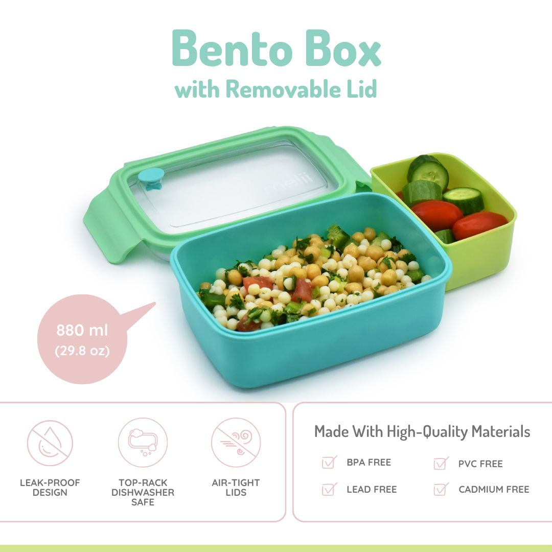 Melii Boîte Bento avec Séparateur Amovible - bleu - 880 ml - 1 unité