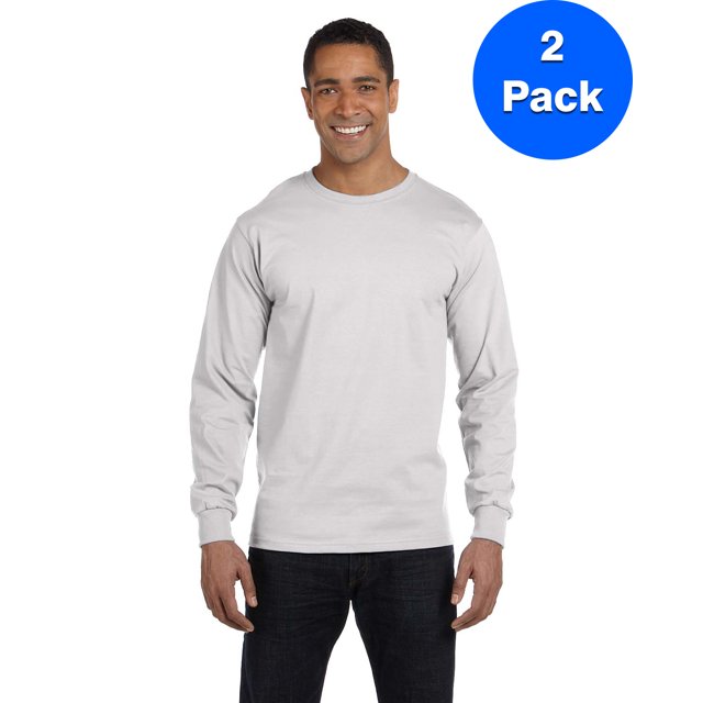 Hanes T-Shirt à Manches Longues pour Hommes Beefy-T - 5186 (Lot de 2)