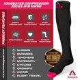 thumbnail image 2 of 2 pairs Womens & Mens Compression Socks 20-30 mmhg SAMA DILIGENCE, 2 of 7