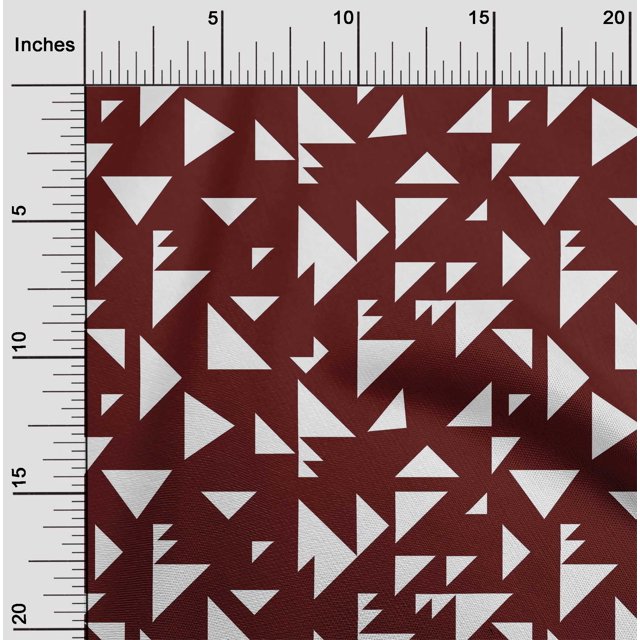 oneOone Cotton Silk Fabric Triangle Geometric Fabric Prints By Yard 42 Inch Wide
