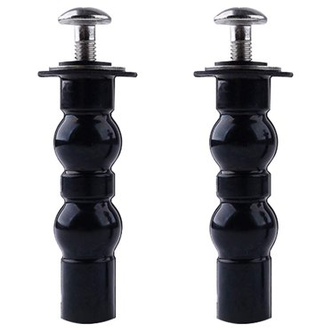 Luckyn 2 Pcs Toilet Lid Hinge Screws Expandable Rubber Nut Kit for Top Mount Toilet Seat Hinges Screws Bolts （Black）