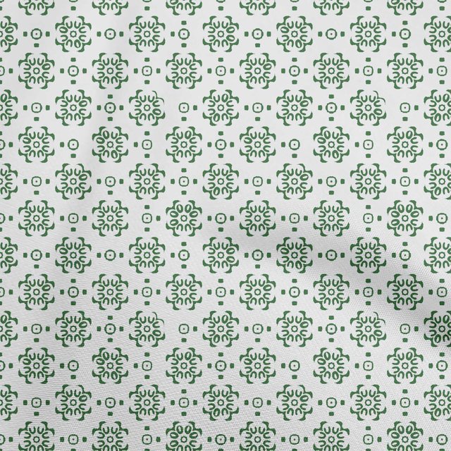 oneOone Tissu en Coton et Soie Vert Forêt pour Robe Tissu Imprimé au Mètre 42 Pouces de Large