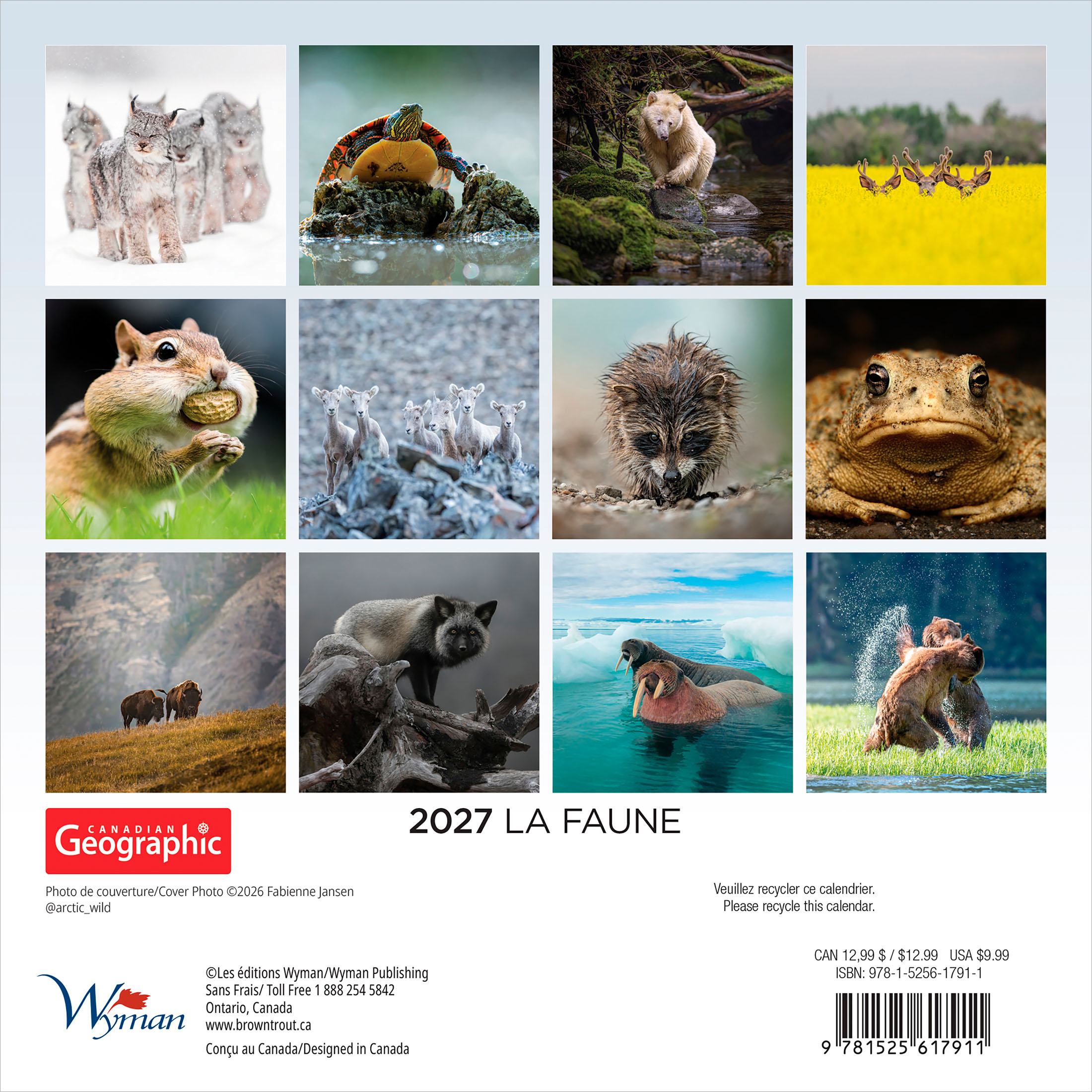 Canadian Geographic La faune 2027 Format mini Français