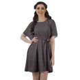 thumbnail image 1 of Moomaya Robes en Georgette de Mousse Imprimée pour Femmes Tunique Ligne A avec Ceinture à Cordon, 1 of 4