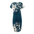 thumbnail image 4 of Ovzne Robes Grande Taille pour Femmes aux Formes Robe Femme Mode Robe Décontractée pour Femme Imprimée à Manches Courtes Col Rond Robe avec Poches Robe Maxi Grande Taille à Manches Courtes Imprimée Liquidation, 4 of 6
