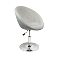 thumbnail image 3 of Nicer Furniture White Rounded Faux Leather bar Stool, 3 of 5