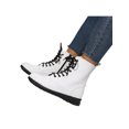 thumbnail image 3 of Woobling Womens Comfortable Ankle Boots Work Lace Up Boot Slip Resistant Leather Booties White 4.5, 3 of 9