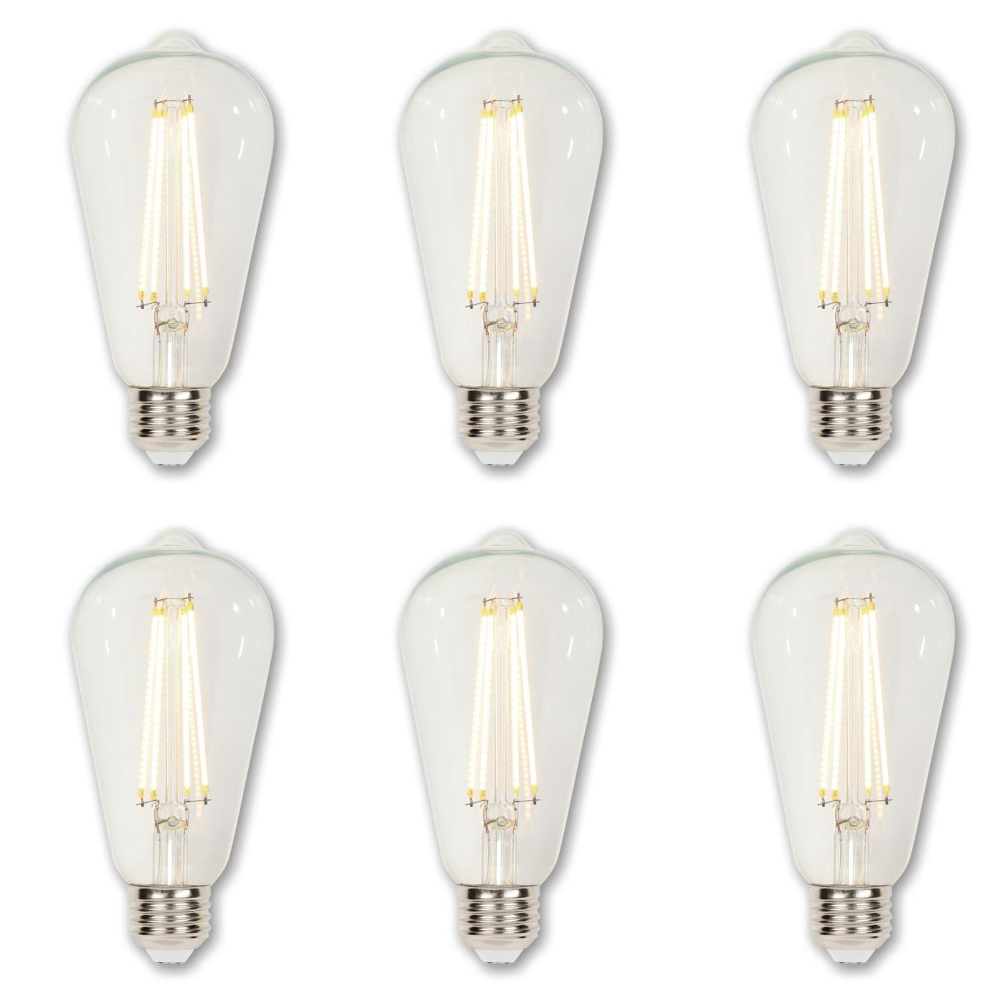 Westinghouse Lighting Ampoules à Filament DEL ST20 6.5W à Intensité Variable (Paq. De 6)