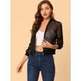thumbnail image 2 of INSPIRE CHIC Blouson Bomber Léger Transparent à Fermeture Éclair à Manches Longues pour Femme TP Noir, 2 of 6