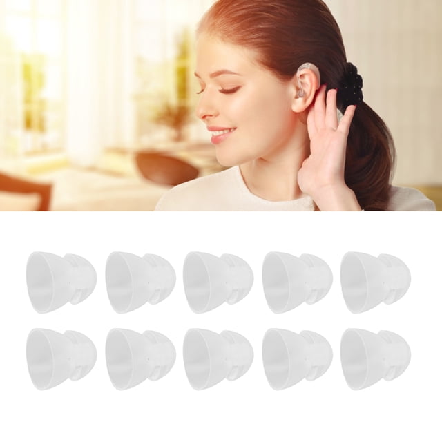 10 Pcs Embouts d'Oreille, Bouchons d'Oreilles en Silicone Transparents à Double Couche Fermée, Bouchons d'Oreilles pour Embouts d'Oreille