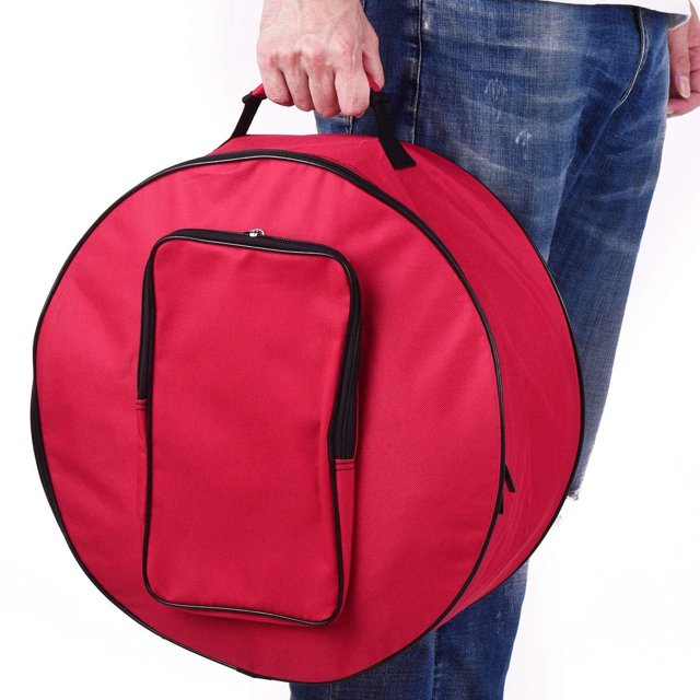 WIFKLSIIPG Sac Tambour Compact Sac Tambour Latéral, Sac Tambour Sac à Dos avec Bandoulière Poches Extérieures Accessoires Instruments de Percussion (Rouge)