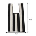 thumbnail image 3 of Striped Lady Top-handle Bags Fashion Knit Wrist Tote Portable for Work (Style 5), 3 of 10