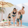 thumbnail image 2 of PatPat Family Matching Tropical Floral Drawstring Swim Trunks or Shell Edge Bikini, 2 of 4
