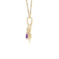 thumbnail image 2 of Angara Collier en Améthyste Naturelle - Pendentif Solitaire en Améthyste Ronde Nœud Infini en Or Jaune 14 K pour Femmes, 2 of 8