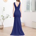 thumbnail image 4 of UPPADA Wedding Guest Dresses for Women One Shoulder Ruched Formal Evening Dress Wrap Ruffle Hem Dress Halter Bodycon Maxi Dress High Waist Party Prom Gown Cocktail Dress Days 2025, 4 of 5