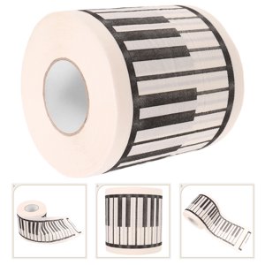 OULII 1 Roll Humor Toilet Tissu Imprimé Beige Papier pour usage de bureau Musiciens
