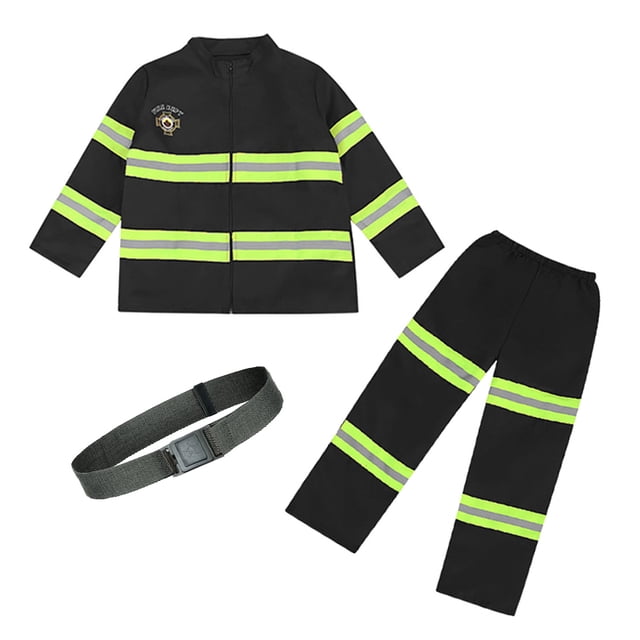 Tenue de Pompier pour Garçons, Déguisement d'Agent pour Garçons, Tenue de Pompier pour Enfants pour Fête, Spectacle, Performance