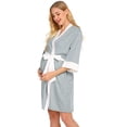 thumbnail image 1 of Maternity Nursing Pajamas Gown - Solid Color, Polyester, Postpartum/Home/Feeding Wear, All Seasons, 1 of 8