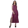 thumbnail image 1 of Moomaya Robe Imprimée Femme Fête Mariage Tenue de Fête Col Licou Robe Maxi en Rayonne, 1 of 4