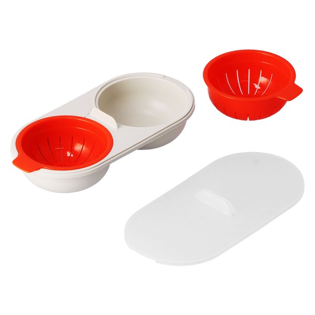 Microwave Egg Cooker Food Grade Removable Drain Basket Boiled Eggs for Kitchen
