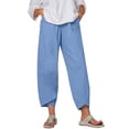 thumbnail image 1 of Timegard Womens Plus Size Pants Elastic Waisted Solid Color Lightweight Pants Lounge Trousers Pockets, 1 of 4