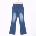 thumbnail image 5 of Ketyyh-chn99 Cargo Jeans Women High Rise Straight Jeans y2k Bootcut Mid-Rise Stretch Jeans Blue,M, 5 of 5