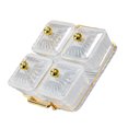 thumbnail image 1 of Assiette de Collations de Luxe aux Fruits avec Double Plateau Plat Bols de Service Poignée pour Assaisonnement des Fêtes Collations Transparent 4 Bols, 1 of 8
