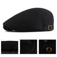 thumbnail image 3 of Trayknick Convenient Men Hat Perfect Gifts Polyester Hollow Washable Men Beret Cap for Daily, 3 of 13