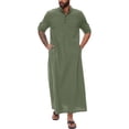 thumbnail image 2 of Men Shirts for Men Middle Arabic Style Long Sleeve Robe with Side Slits and Button Pocket Traditional Robe Shirt Casual Dresswear for Everyday Comfort, 2 of 7