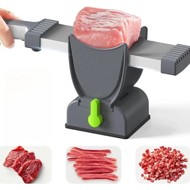 Estbridge Manual Stainless Steel Meat Slicer with Adjustable Blade & Ergonomic Handle - Heavy-Duty 304 Food-Safe Design for Slicing Shredding Chopping Meat Cheese Vegetables - No Elec
