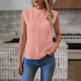 thumbnail image 4 of Plebaso Womens Summer Tank Tops High Neck Cap Sleeve Casual Tshirts Sleeveless Solid Color Basic Tee Tops, 4 of 5