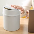 thumbnail image 2 of Mini Poubelle de Bureau à Couvercle Rabattable pour Déchets pour Cuisine Salon Petit Seau de Rangement, 2 of 7