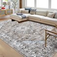 thumbnail image 2 of FairOnly 9' x 12' Area Rugs,Machine Washable Printd Rugs for Living Room Bedroom Kitchen Home Decor, Non Slip TPR Back Floor Carpet,Khaki, 2 of 8