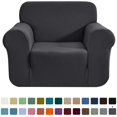 thumbnail image 1 of CHOK 2024 1-Piece Checks Stretch Sofa Cover Slipcover Couch Cover  Chair  Light Gray, 1 of 6