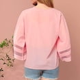 thumbnail image 4 of Timegard Hauts pour Femmes Col en V Manches 3/4 Chiffon Léger Ample Décontracté Fluide Haut Blouse Plage, 4 of 5