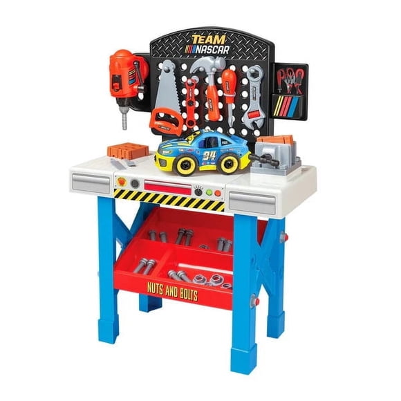 World Tech Toys Team Nascar Pit Stop Playset with Take Apart Car 84 Pieces, Ages 3 & Above