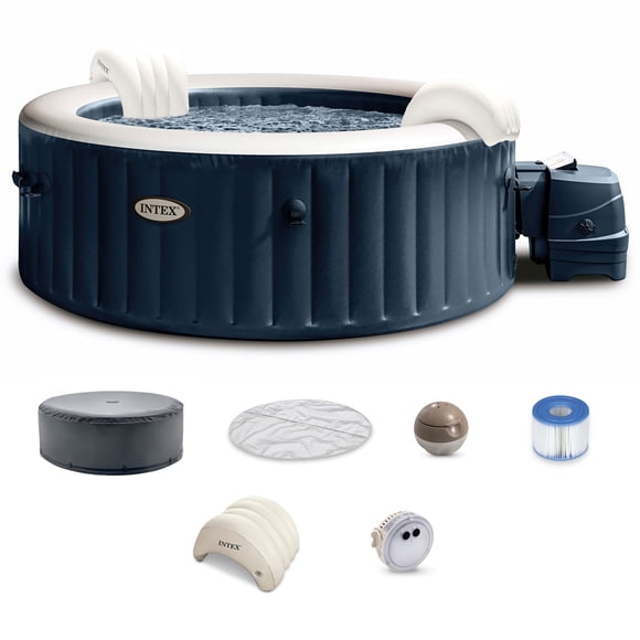 Intex 28429EP PureSpa Plus Spa Gonflable Rond Portable à Jets à Bulles