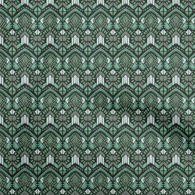 oneOone Polyester Spandex Teal Green Fabric African Craft Projects Decor Fabric Printed By The Yard 56 Inch Wide