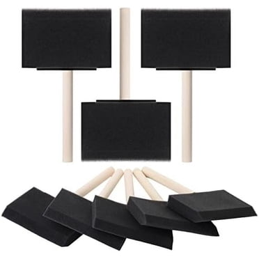 Bates - Pinceaux en Mousse, 4 Pouces, Lot de 8, Pinceaux Éponge, Pinceau Éponge, Pinceaux en Mousse pour Peinture, Pinceaux en Mousse pour Teinture, Éponges de Peinture, Pinceaux en Mousse pour Pinceaux Mod Podge Noir