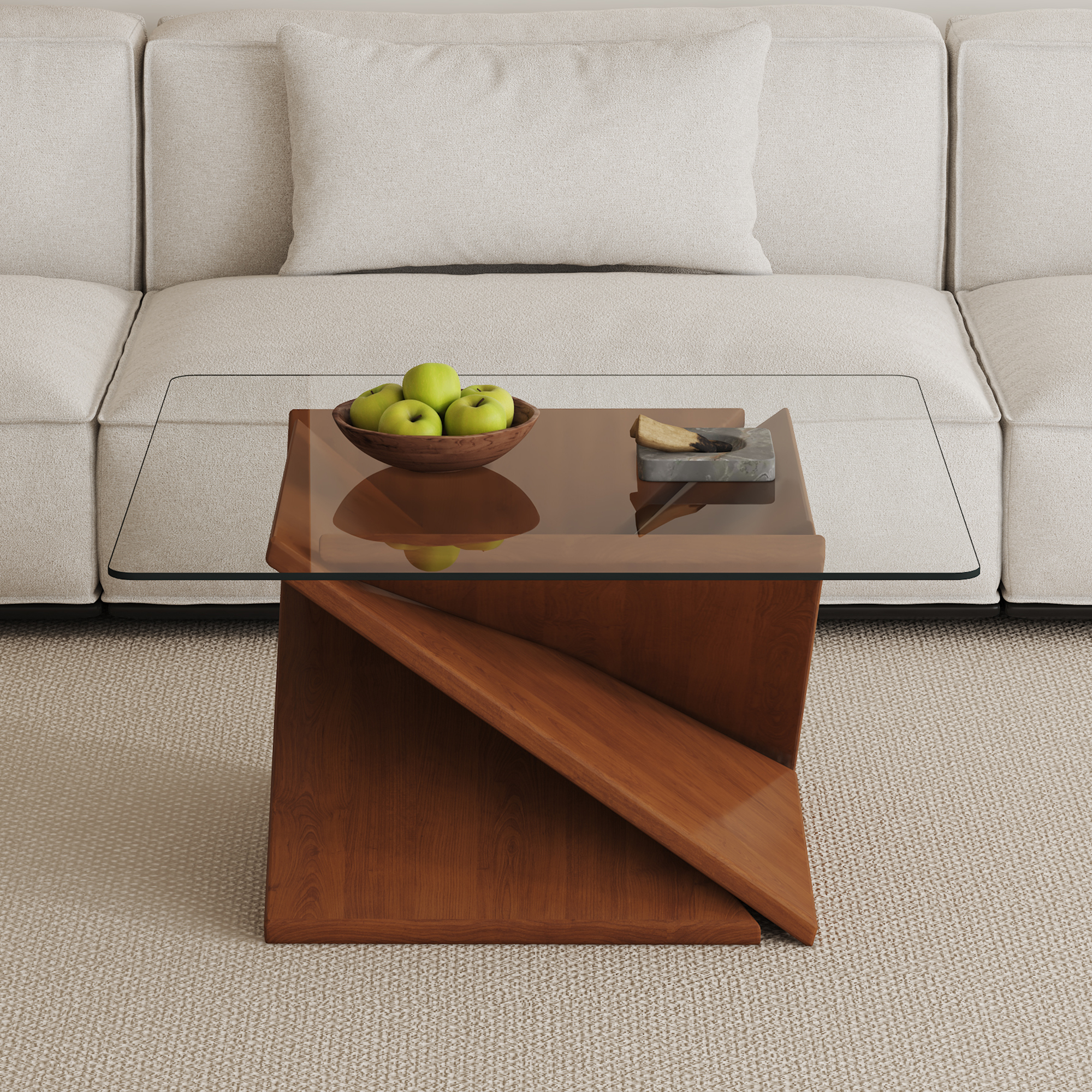 Noble House Table basse en verre trempé carré 36", transparent résistant à la chaleur, pour cuisine et restaurant, transparent