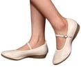 thumbnail image 3 of Cathalem Ballerines pour Femmes Confortables à Bout Pointu Toe Chaussures d'Affaires Décontractées, Blanc 40, 3 of 5