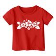 thumbnail image 3 of FhsagQ le 7 Juillet Garçon et Fille Mode Décontractée Imprimé Col Rond Ample Manche Courte T-Shirt Haut Tout-Petit Filles Printemps le 7 Juillet T-Shirts 6T Printemps Rouge 12-13 Ans, 3 of 3