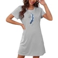 thumbnail image 4 of MAOWAPLG Chemises de Nuit pour Femmes Chemise de Nuit Courte Surdimensionnée pour Femmes Mode Imprimé sur la Poitrine Robe de Nuit à Manches Courtes, 4 of 9