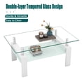 thumbnail image 1 of Table Basse Rectangulaire en Verre, Table Basse Transparente, Tables d'Appoint Modernes pour Salon, Mobilier de Salon, Blanc, 1 of 8