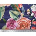 thumbnail image 3 of Soimoi Tissu en Coton Canevas Imprimé Feuilles & Roses par Yard 42 Pouces de Large, 3 of 3