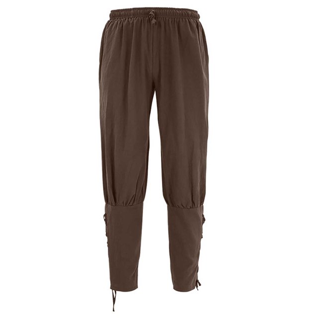 TIMIFIS Men's Ankle Banded Pants Medieval Pirate Costume Trousers Renaissance Gothic Pants-WineFall