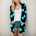 thumbnail image 2 of PMUYBHF Cardigan Surdimensionné pour Femme pour Femmes Court Cardigan Décontracté Imprimé pour Femmes Manteau TG Bleu, 2 of 5