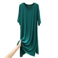 thumbnail image 1 of FAIWAD Robe Tunique pour Femme Grande Taille Décontractée à Manches Courtes, Robe T-Shirt Ample avec Fente Latérale, Robes Midi Amples, 1 of 3